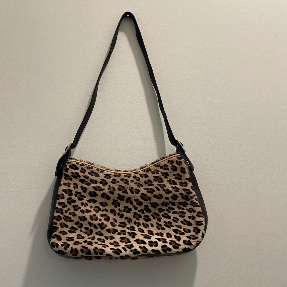 Viva Bags of California Leopard Print Faux Fur Leather Shoulder Bag Made in USA